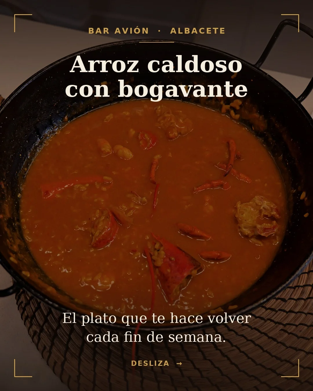 Arroz caldoso de bogavante